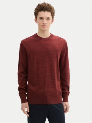 Tom Tailor Denim Sweter 1042509 Czerwony Regular Fit. Czerwone swetry męskie TOM TAILOR DENIM, m, bez wzorów, z bawełny, bez kołnierzyka, bez ramiączek. Za 109.99 zł.