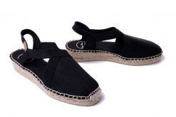 TONI PONS VERONA black, sandały/espadryle damskie. Czarne sandały damskie TONI PONS, bez wzorów, bez obcasa, na koturnie, bez zapięcia. Za 191.92 zł.