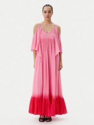 PINKO Sukienka letnia Io Canto Abito 104950 A2G4 Różowy Relaxed Fit. Czerwone sukienki damskie Pinko, na lato, bez wzorów, z bawełny, bez kołnierzyka, bez ramiączek. Za 789.99 zł.