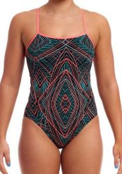 Strój do pływania menstruacyjny FUNKITA Spiro Mint - Swim Secure Single Strap. Zielone stroje kąpielowe damskie Funkita, s, bez wzorów, z elastanu. Za 289.00 zł.