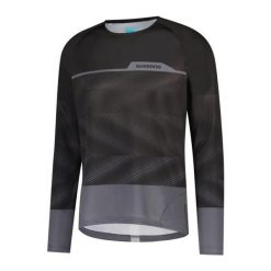 Koszulka z długim rękawem MYOKO L.S., czarny. Czarne bluzy męskie Shimano, l, bez wzorów, sportowe, bez ramiączek, bez kaptura. Za 329.90 zł.