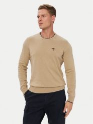 Aeronautica Militare Sweter 262MA1631UL00506 Beżowy Regular Fit. Brązowe swetry męskie Aeronautica Militare, l, bez wzorów, z bawełny, bez kołnierzyka, bez ramiączek. Za 514.99 zł.
