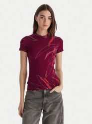 Desigual T-Shirt Lala 25WWTK16 Bordowy Regular Fit. Czerwone t-shirty damskie Desigual, l, bez wzorów, z wiskozy, bez kołnierzyka, bez ramiączek. Za 219.99 zł.