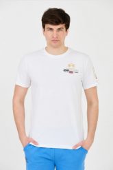 LA MARTINA Biały t-shirt Jersey. Białe t-shirty męskie La Martina, l, bez wzorów, z jersey, bez kołnierzyka, bez ramiączek. W wyprzedaży za 219.99 zł.
