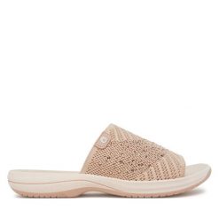 Klapki Jana. Brązowe klapki damskie Jana, bez wzorów, bez obcasa, bez zapięcia. Za 149.99 zł.