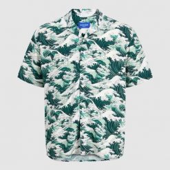 Koszula Jack & Jones Tokyo Resort SS niebieska. Niebieskie koszule męskie Jack&Jones, na lato, m, bez wzorów, z denimu, klasyczne, bez kołnierzyka, bez ramiączek. Za 156.47 zł.