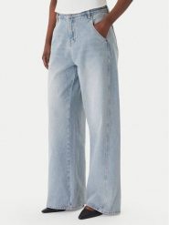 Eleh Jeansy EL103 Błękitny Wide Leg. Niebieskie jeansy damskie Eleh, bez wzorów, z bawełny. Za 512.99 zł.