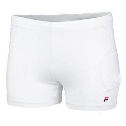 Spodnie treningowe damskie Fila FBL172003001. Białe spodnie sportowe damskie Fila, bez wzorów, sportowe, krótkie, tenisowe. Za 209.00 zł.