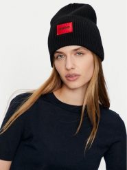 HUGO Czapka Saffa 50502579 Czarny. Czarne czapki damskie Hugo, na zimę, bez wzorów, z wełny. Za 299.99 zł.