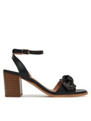 Clara Barson Sandały WS24053-01 Czarny. Czarne sandały damskie Clara Barson, bez wzorów, z materiału, bez obcasa, na słupku, bez zapięcia. Za 103.99 zł.