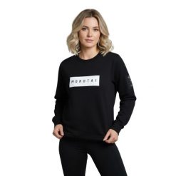 Bluza treningowa damska Morotai Naka Large Bloc Logo. Czarne bluzy damskie MOROTAI, l, bez wzorów, z bawełny, klasyczne, bez ramiączek, bez kaptura. W wyprzedaży za 136.00 zł.