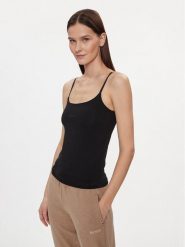 Boss Top 50515601 Czarny Slim Fit. Czarne topy damskie Boss, xl, bez wzorów, bez kołnierzyka, bez ramiączek. Za 119.99 zł.