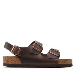 Sandały Birkenstock. Brązowe sandały męskie Birkenstock, bez wzorów, bez zapięcia. Za 419.99 zł.