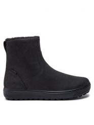 ECCO Botki Soft 7 Tred W 45075302001 Czarny. Czarne botki damskie ecco, bez wzorów, z nubiku, bez obcasa, na płaskiej podeszwie, bez zapięcia. Za 719.99 zł.