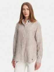 Weekend Max Mara Koszula Josef 2515111052 Beżowy Regular Fit. Brązowe koszule damskie Weekend Max Mara, bez wzorów, ze lnu, bez kołnierzyka, bez ramiączek. Za 599.99 zł.