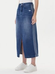 Adidas Spódnica jeansowa adicolor 3-Stripes JW2658 Niebieski Regular Fit. Niebieskie spódnice damskie Adidas, bez wzorów, z bawełny. Za 279.99 zł.