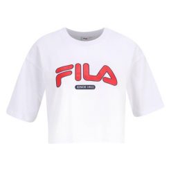 Koszulka damska FILA Lucena. Białe bluzki damskie Fila, s, bez wzorów, casualowe, bez kołnierzyka, bez ramiączek. Za 85.99 zł.