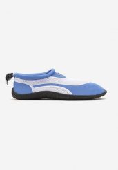 Niebiesko-Białe Buty Sportowe z Siateczki z Elastyczną Podeszwą Camagia. Niebieskie buty sportowe męskie Born2be, bez wzorów, bez zapięcia. Za 29.99 zł.