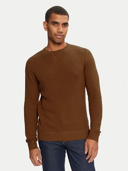 Jack & Jones Sweter 12264668 Brązowy Regular Fit. Brązowe swetry męskie Jack & Jones, m, bez wzorów, z bawełny, bez kołnierzyka, bez ramiączek. Za 129.99 zł.