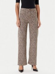 Guess Jeansy W5YA1A WHFP2 Brązowy Wide Leg. Brązowe jeansy damskie Guess, z aplikacjami, z bawełny. Za 379.99 zł.