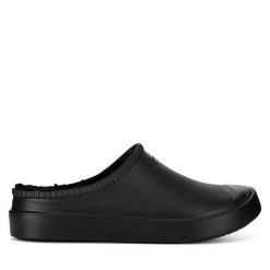 Klapki Hunter. Czarne klapki damskie Hunter, bez wzorów, bez obcasa, bez zapięcia. Za 249.99 zł.