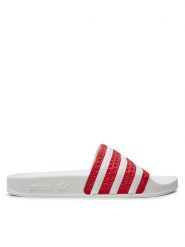 Adidas Klapki adilette IG9286 Czerwony. Czerwone klapki męskie Adidas, bez wzorów, z tworzywa sztucznego, bez zapięcia. Za 129.99 zł.