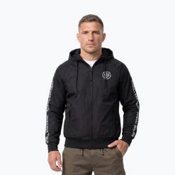 Kurtka męska Pitbull Athletic Tape Nylon Hooded. Czarne kurtki męskie PITBULL, m, bez wzorów, z materiału, bez kaptura. Za 219.99 zł.
