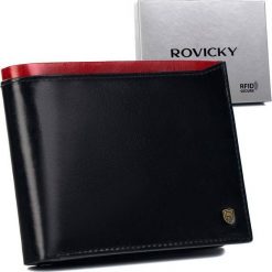 Rovicky Portfel Męski N992-RVT Black+Red. Czarne portfele męskie ROVICKY, bez wzorów. Za 124.83 zł.