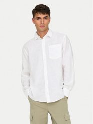 Only & Sons Koszula Caiden 22031804 Biały Regular Fit. Białe koszule męskie Only & Sons, m, bez wzorów, z bawełny, bez kołnierzyka, bez ramiączek. Za 119.99 zł.