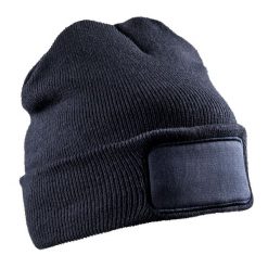 Czapka Unisex Dla Dorosłych Z Podwójną Dzianiną Z Naszywką Drukarki. Czarne czapki damskie RESULT WINTER ESSENTIALS, z aplikacjami, z dzianiny. Za 40.99 zł.