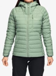 Kurtka puchowa damska Rab Microlight Windstopper Hoody. Zielone kurtki sportowe damskie RAB, l, bez wzorów, z gore-texu, bez ramiączek, bez kaptura, trekkingowe, gore-tex. Za 1,242.99 zł.