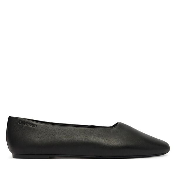 Baleriny Calvin Klein. Czarne balerinki damskie Calvin Klein, bez wzorów, bez obcasa, bez zapięcia. Za 281.99 zł.