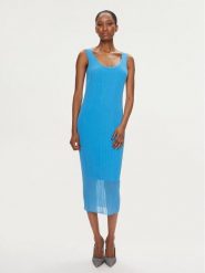 Pinko Sukienka codzienna Dune 103540 A1ND Niebieski Slim Fit. Niebieskie sukienki damskie Pinko, na co dzień, l, bez wzorów, z syntetyku, bez kołnierzyka, bez ramiączek, proste. Za 569.99 zł.