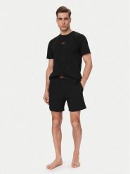 HUGO Piżama 50559742 Czarny Regular Fit. Czarne piżamy męskie Hugo, l, bez wzorów, z bawełny, bez kołnierzyka, bez ramiączek. Za 399.99 zł.