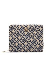 Tommy Hilfiger Portfel Th Icon Med Za W/ Flap Jacquard AW0AW18759 Niebieski. Niebieskie portfele damskie Tommy Hilfiger, z materiału. Za 269.99 zł.