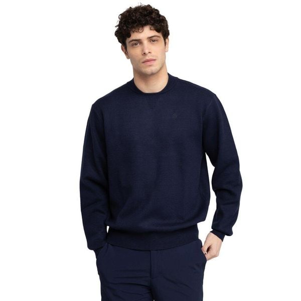 Męski sweter golfowy Siroko Bogey Navy. Niebieskie swetry męskie SIROKO, m, bez wzorów, z dzianiny, bez kołnierzyka, bez ramiączek. Za 257.00 zł.