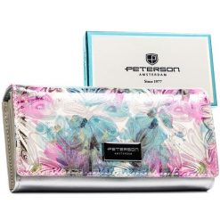 Elegancki, wielokolorowy portfel ze skóry ekologicznej i naturalnej PTN PX24-1-NPK Peterson. Portfele damskie Peterson, ze skóry ekologicznej. Za 119.99 zł.