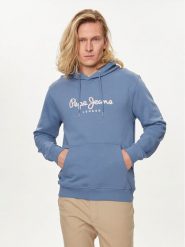 Pepe Jeans Bluza Saul PM582695 Niebieski Regular Fit. Niebieskie bluzy męskie Pepe Jeans, m, bez wzorów, z bawełny, bez ramiączek, bez kaptura. Za 229.99 zł.