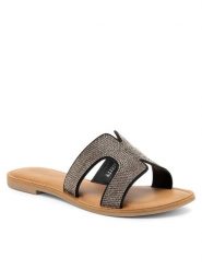 JENNY Klapki FT15398AD-444 Czarny. Czarne klapki damskie Jenny, bez wzorów, z materiału, bez obcasa, bez zapięcia. Za 119.99 zł.
