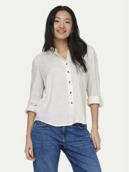 ONLY Koszula Goa 15363991 Biały Loose Fit. Białe koszule damskie ONLY, xs, bez wzorów, z wiskozy, bez kołnierzyka, bez ramiączek. Za 169.99 zł.