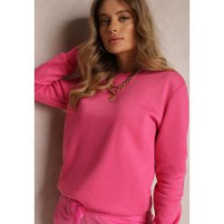 Fuksjowa Bluza Hullu. Czerwone bluzy damskie Renee, na jesień, l, bez wzorów, z dzianiny, casualowe, bez ramiączek, bez kaptura. Za 34.99 zł.