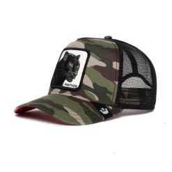 Czapka z daszkiem Goorin Bros Animal Farm The Panther Camo Trucker 101-0381-CAM. Czarne czapki damskie Goorin Bros, bez wzorów, sportowe. Za 169.00 zł.