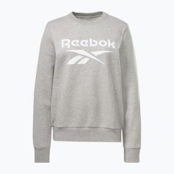 Bluza damska Reebok Identity Big Logo Fleece Crew. Szare bluzy damskie Reebok, bez wzorów, bez ramiączek, bez kaptura. Za 215.35 zł.