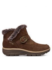 Skechers Botki Easy Going - Gentle Winter 168185 Brązowy. Brązowe botki damskie Skechers, bez wzorów, ze skóry, bez obcasa, na płaskiej podeszwie, bez zapięcia. Za 449.99 zł.