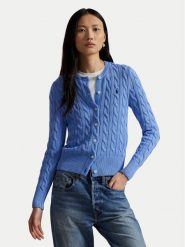 Polo Ralph Lauren Kardigan 211971868009 Błękitny Slim Fit. Niebieskie kardigany damskie Polo Ralph Lauren, s, bez wzorów, z bawełny, bez kołnierzyka. Za 1,199.00 zł.