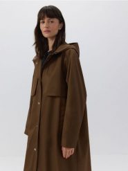Parka water repellent z kapturem - brązowy. Brązowe parki damskie Reserved, l, bez wzorów, z bawełny, z kapturem. W wyprzedaży za 279.99 zł.
