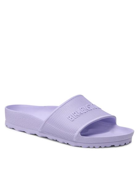 Klapki Birkenstock. Czerwone klapki damskie Birkenstock, bez wzorów, bez obcasa, bez zapięcia. Za 279.99 zł.