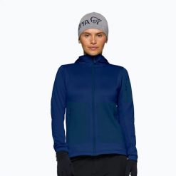 Bluza trekkingowa damska NORRONA Falketind Warm2 Stretch Hood. Niebieskie bluzy damskie NORRONA, s, bez wzorów, z elastanu, bez ramiączek, bez kaptura. Za 585.99 zł.
