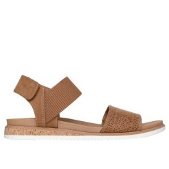 Sandały damskie Skechers BOBS Desert Kiss Low - Top Look. Brązowe sandały damskie Skechers, bez wzorów, bez obcasa, bez zapięcia. Za 264.00 zł.