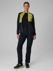 4F Spodnie trekkingowe softshell wiatroodporne membrana 10000 damskie - czarne XXL. Czarne spodnie sportowe damskie 4F, bez wzorów, z softshellu, trekkingowe. Za 399.99 zł.